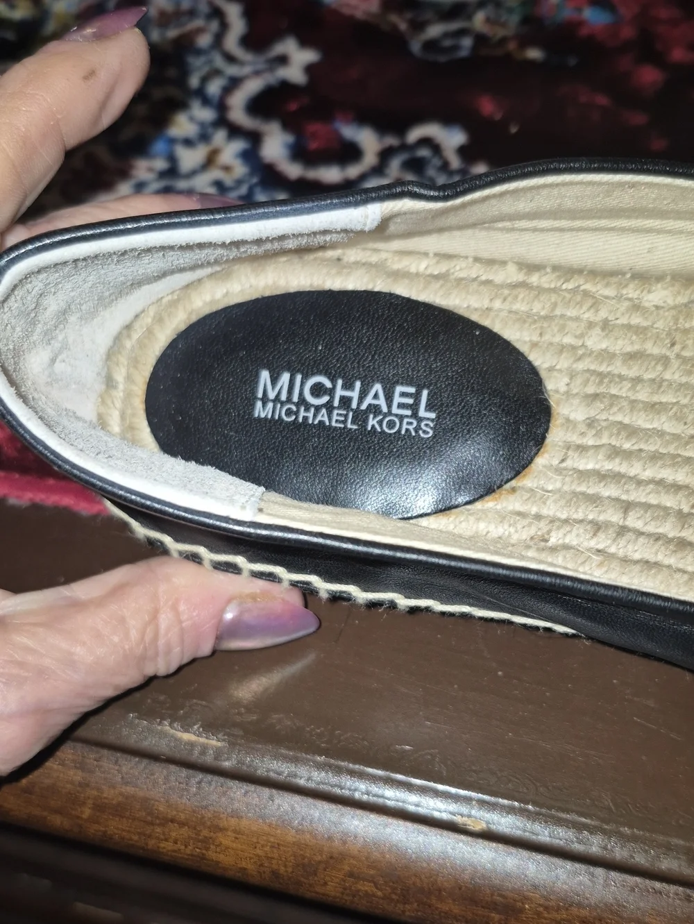 Michael Kors Lola Kendrick Slip On floral leather EspadrSz.8.5. (2084Sh) EC.
